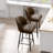 Counter Height Barstool Set Of 2, 360° Swivel Upholstered Barstool With Backrest And Metal Feet, 27” Seat Height-1175790041