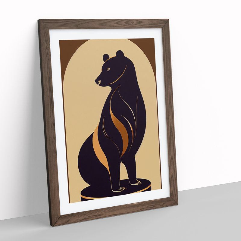 Bear No.3 - Single Picture Frame Print, 64cm H x 46cm W x 2cm D, Walnut Framed