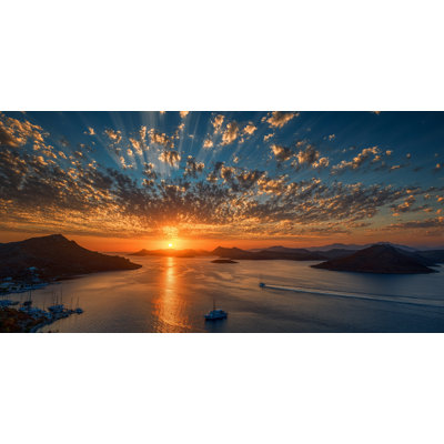 Art mural sur toile Sunset Harbour Glow
