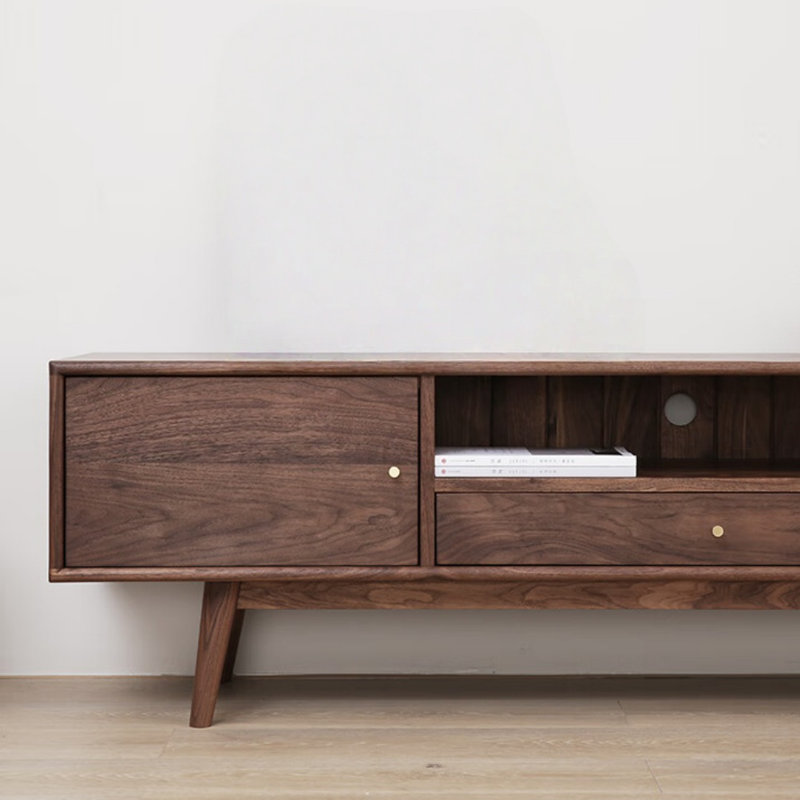 Creative Solid Wood TV Stand, Nut Brown