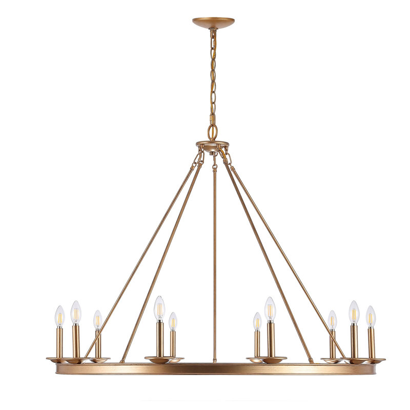 Natividad 10 - Light Chandelier, Gold Painted, 10 Lights
