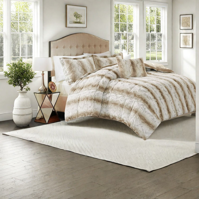 Ensembles de literie luxueux en fausse fourrure, très grand, design moderne et confortable pour la maison