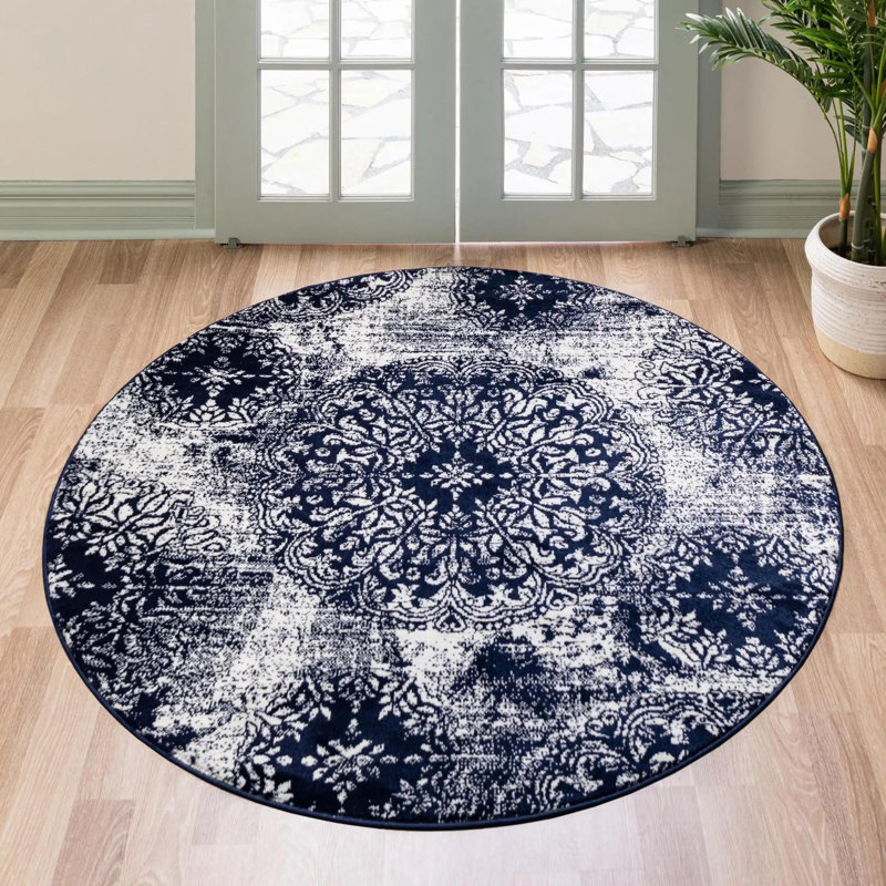 Oneita Ikat Indoor Rug, 7' Round
