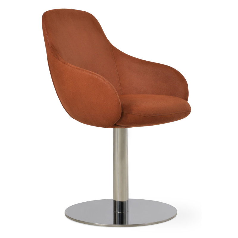 Chaise ronde Gazel, Chrome poli, Orange