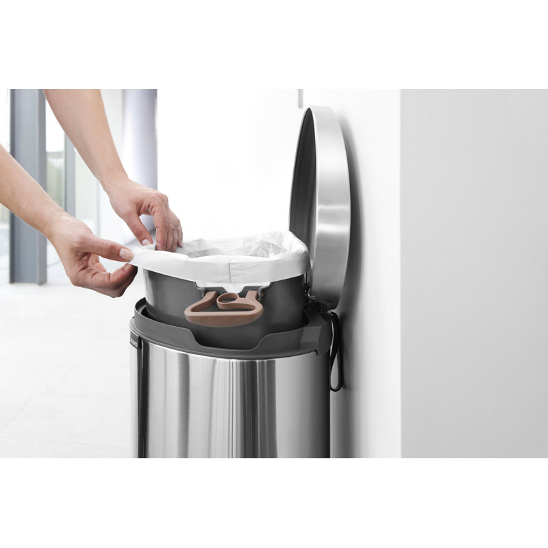 Brabantia Flatback Soft Closing Pedal Bin, 30 L, Silver