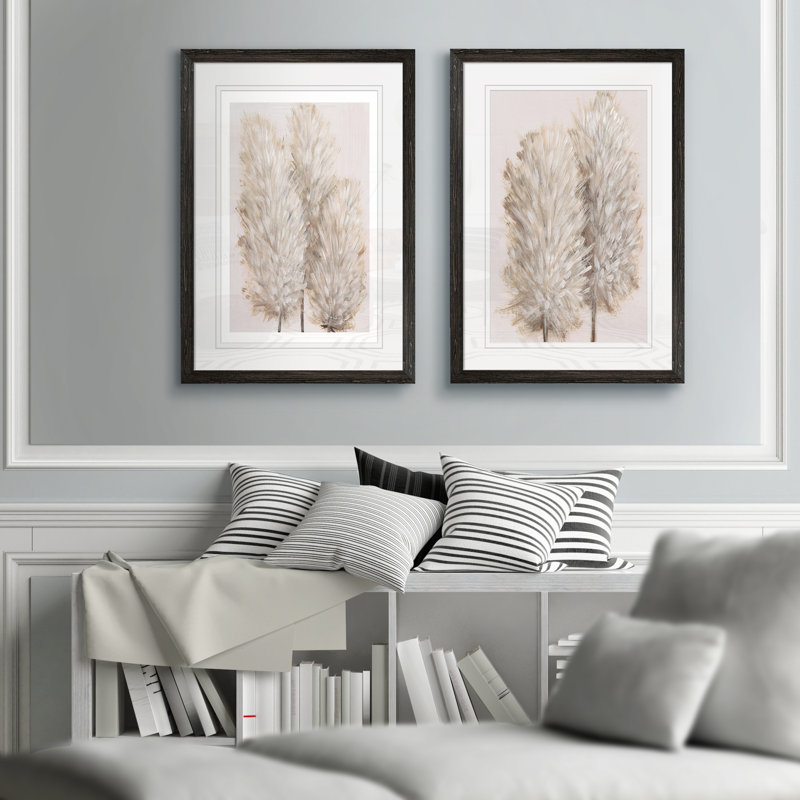 «Pampas Grass III» par Vincent Van Gogh - ensemble de reproductions d'art encadrées, H 24 po x l 18 po x P 1,25 po, Blanc