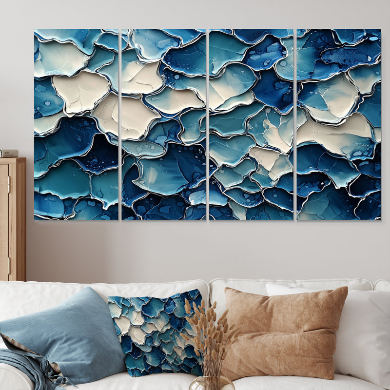 Nyota - décoration murale Collages abstraits - art mural moderne, H 28 po x l 48 po, 4
