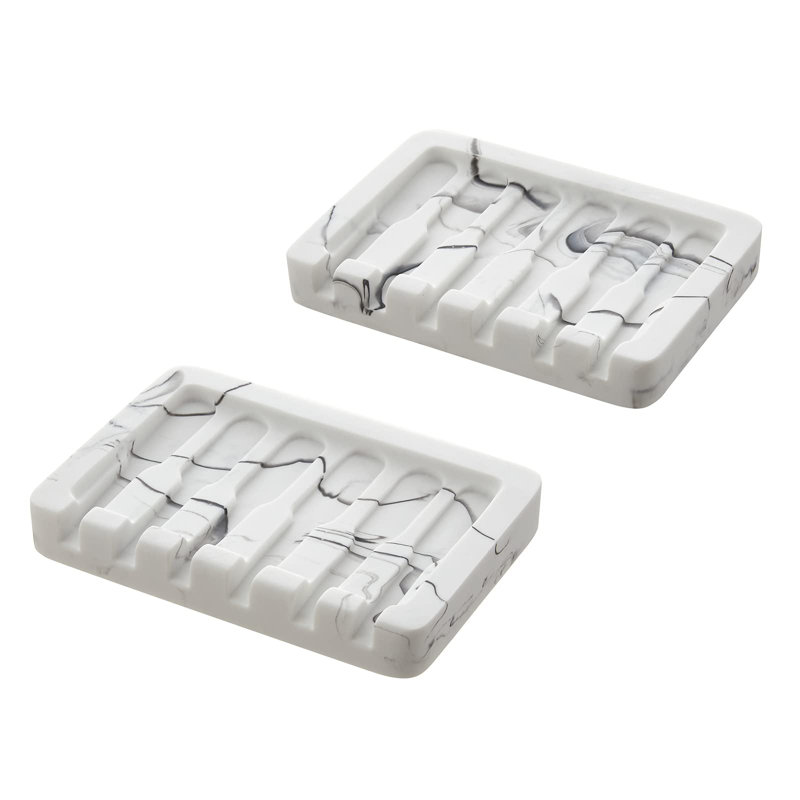 Porte-savon en marbre autodrainant, ensemble de 2