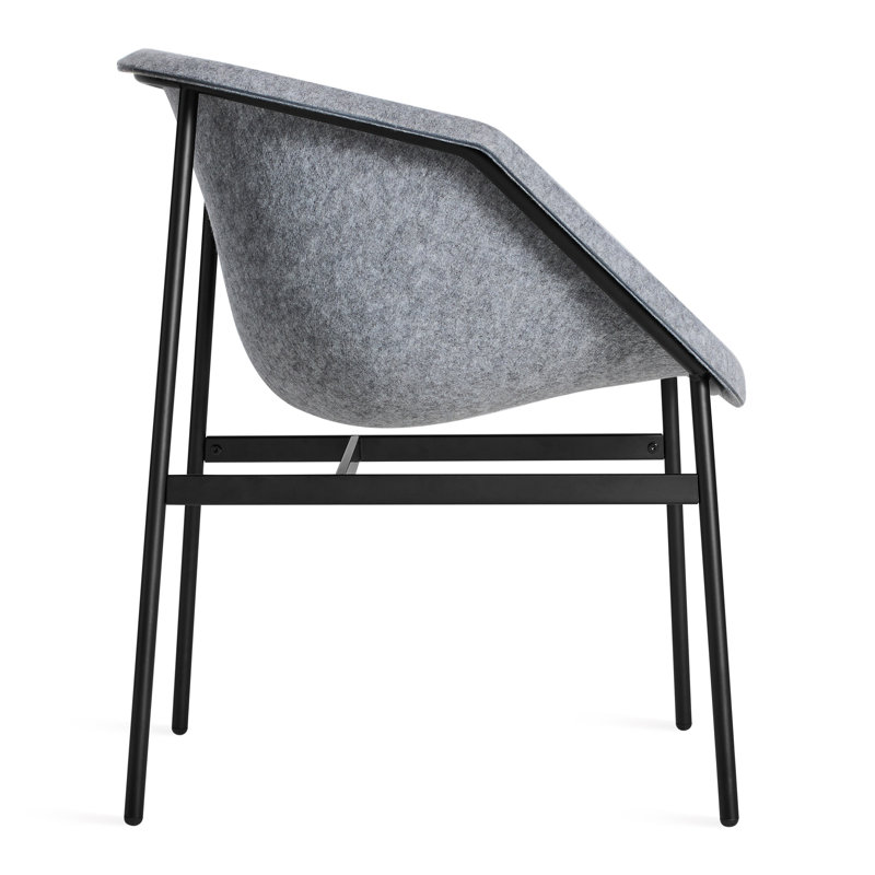 Past Life Upholstered Arm Chair, Light Gray, Black