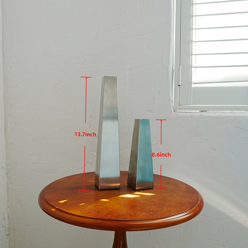 Ensemble de 2 vases en acier inoxydable