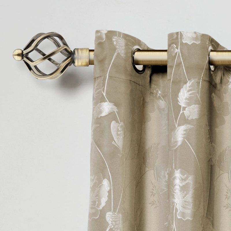 Abeer Extendable Eyelet Curtain Pole and Hardware Set, Antique Brass, 1.2 - 2.1m