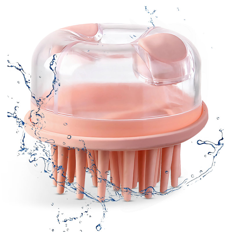 Peigne de massage pour le cuir chevelu 2 en 1, brosse à double effet pour les poils en silicone pour la relaxation du cuir chevelu, poignée antidérapante ergonomique, pour une utilisation quotidienne dans la douche et les voyages
