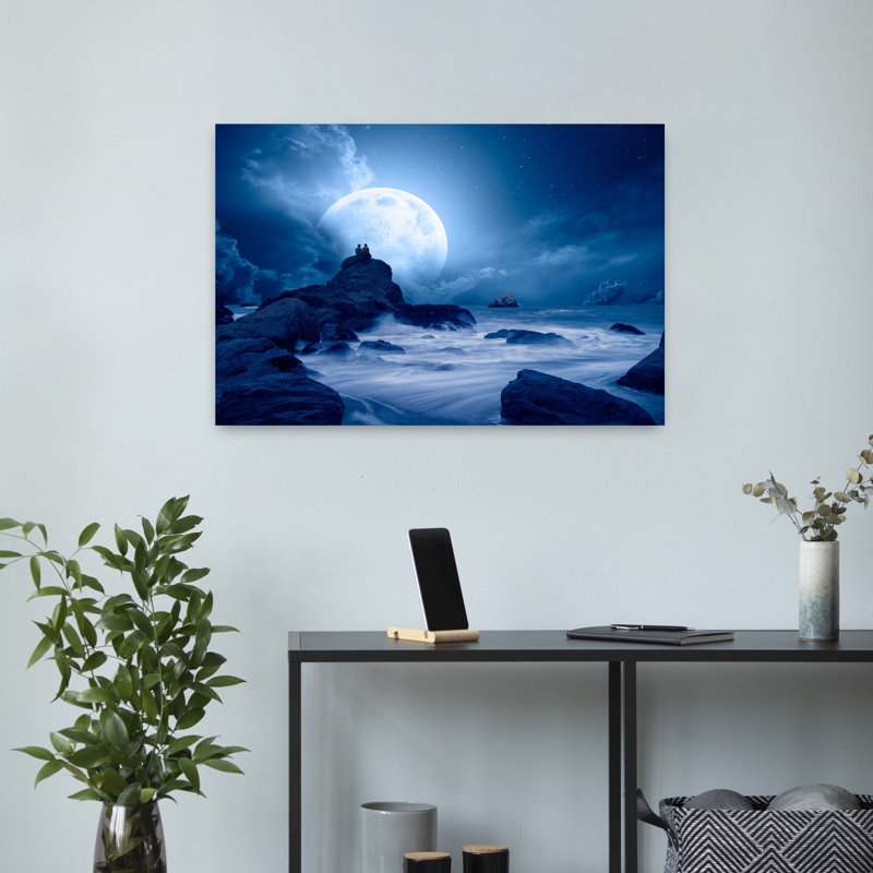 Couple Under Full Moon by Tracy Lee - Wrapped Canvas Print, 60.96 cm H x 40.64 cm W