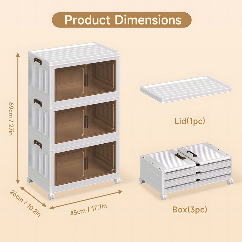 Pull Out Drawer, 3 layers - 68 Litres