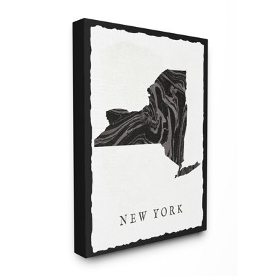 « marbleed paper new york state silhouette », impression