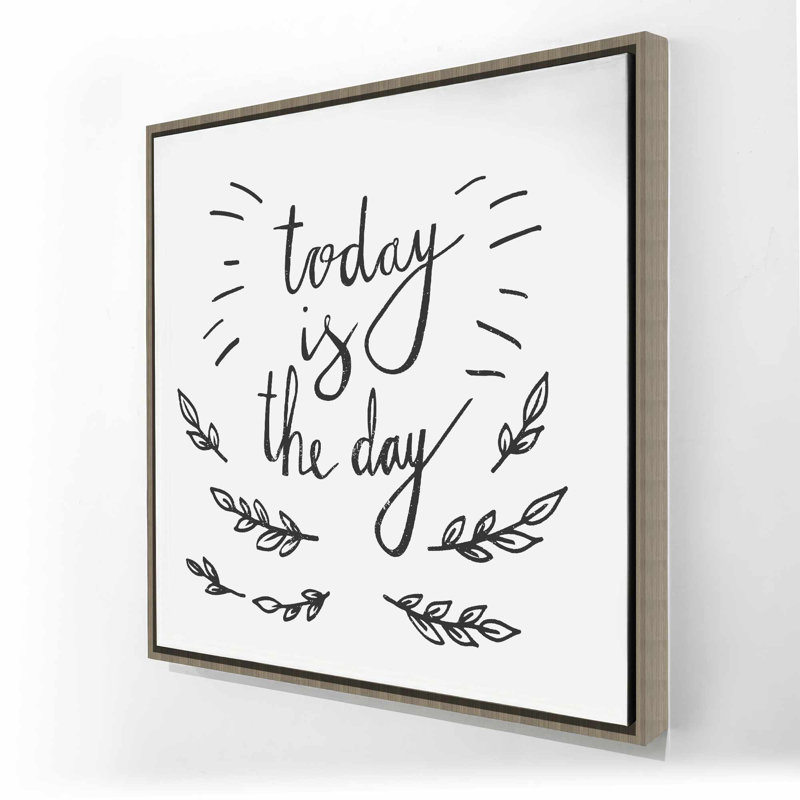 Toile encadrée gris et gris «Today is the Day»