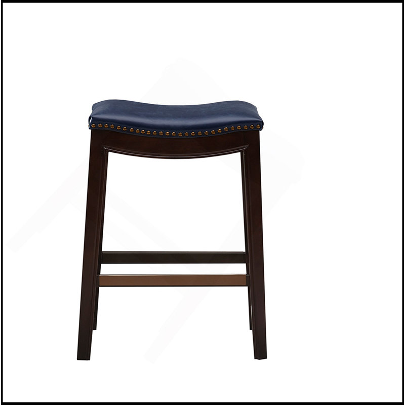 Tabouret de comptoir Saddle, Polyester bleu marine