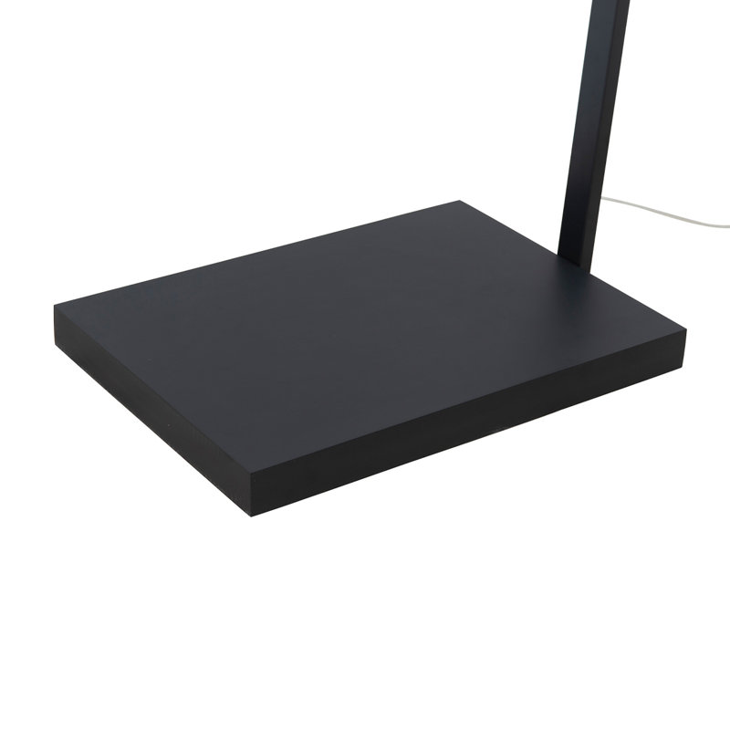 Stretch Arc Floor Lamp - 87", Matte Black, Step Switch, Rectangular marble base