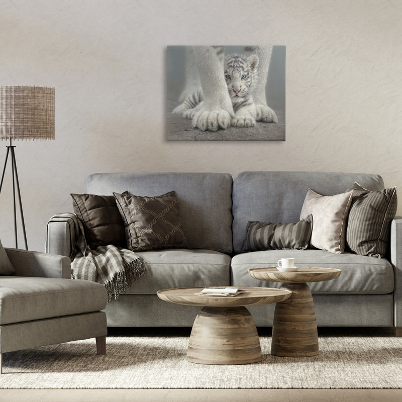Toile de tigre blanc protégé, design par Collin Bogle, H 16 po x l 20 po