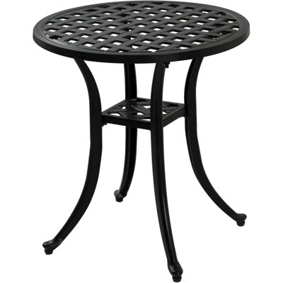 Outdoor Cast Aluminum Side Table End Table For Patio, Backyard, Pool, Indoor Companion, Easy Maintenance And Weather Resistant,
