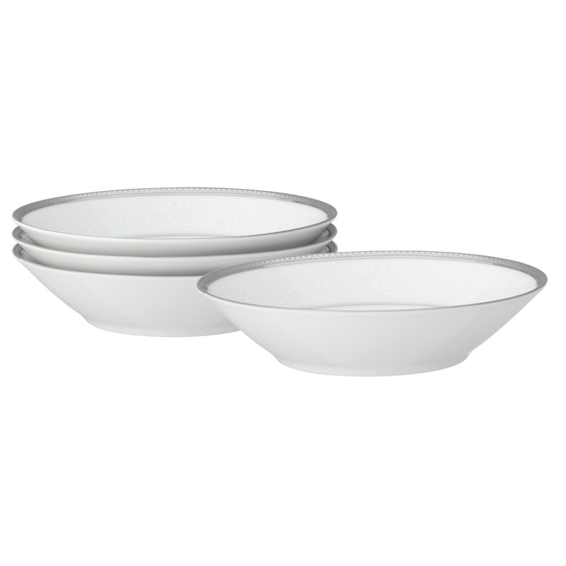 Ensemble de 4 bols à fruits Noritake Regina Platinum, 5 1/2 po, 8 oz