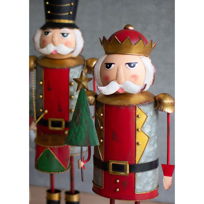  Casse-noisettes peintes en métal - Figurines de Noël festives, ensemble de trois
