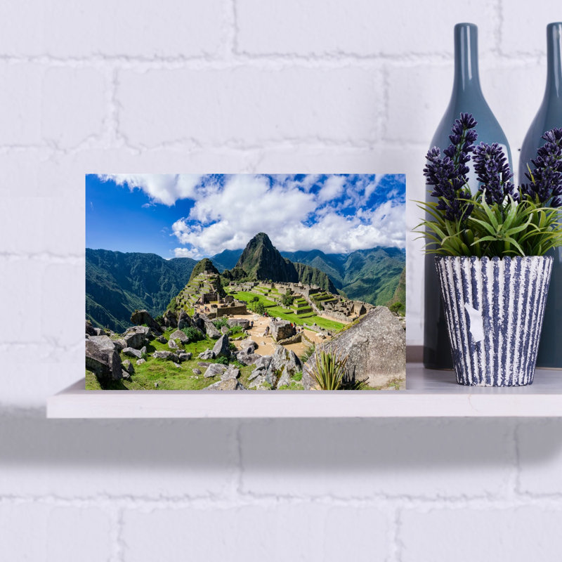 Citadelle dans les montagnes, Machu Pichu, Huayna Picchu, Pérou, art abstrait contemporain, paysage, art mural