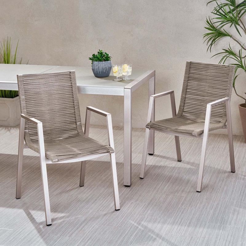 Chaises de table à manger pour patio, Beige
