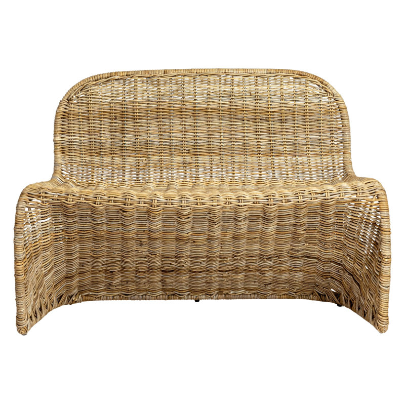 Amalfi S-Frame Woven Bench, Natural