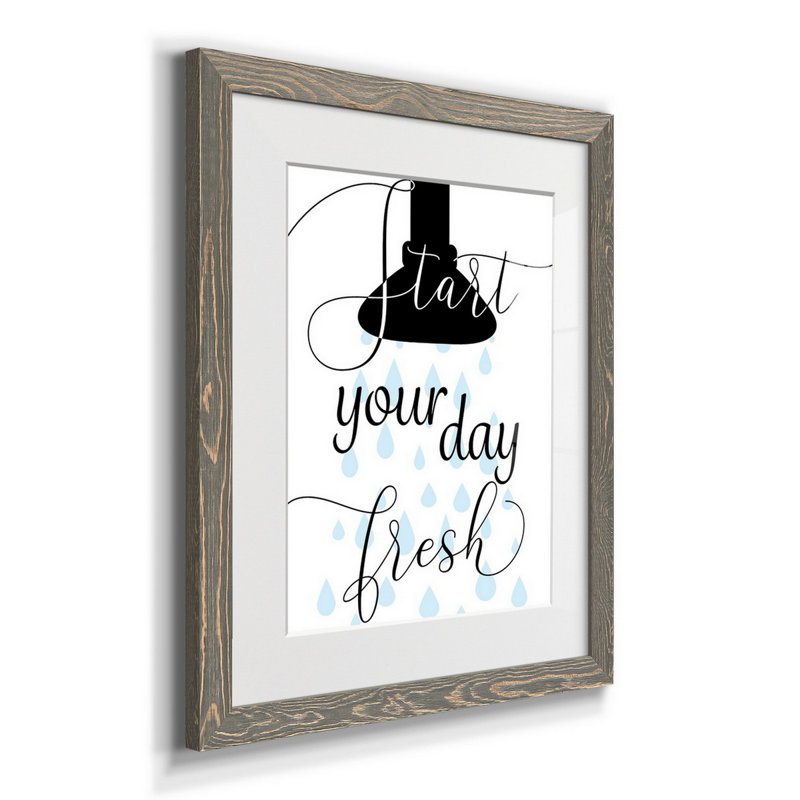 «Start Fresh» - Reproduction d'art textuel sur papier encadré, Gris, H 24 po x l 18 po x P 1,5 po