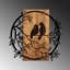 Élégant accessoire mural décoratif en bois, noyer et noir, 22,4 po x 23,2 po | 100% bois massif (épaisseur: 1,2 po) et métal (épaisseur: 0,06 po) | Conception unique, parfaite pour la décoration intérieure et l'art mural