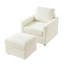 Salon en velours côtelé - beige. Chaise longue et tissu beige confortable, ajustable et de conception moderne-529816688