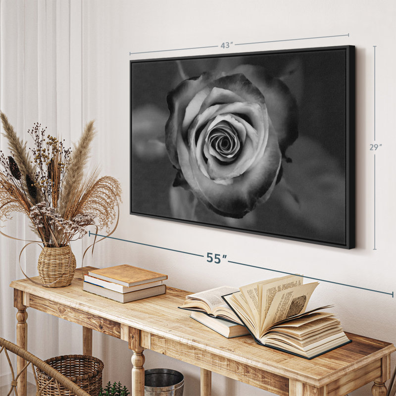 " Black White Rose ", 29" H x 43" W