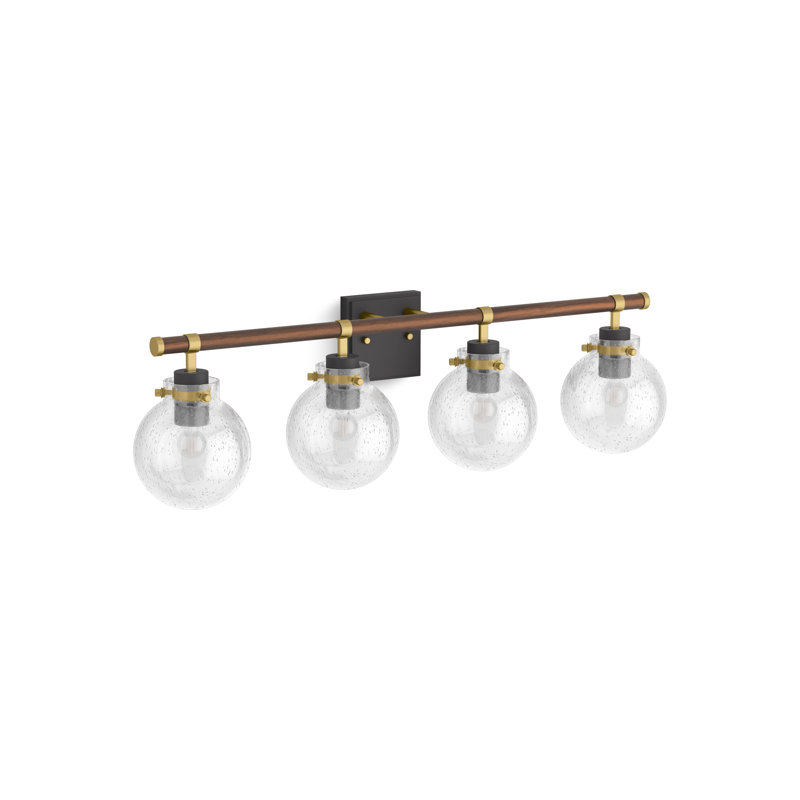 Holt Four-Light Sconce, Matte Black/Brushed Brass