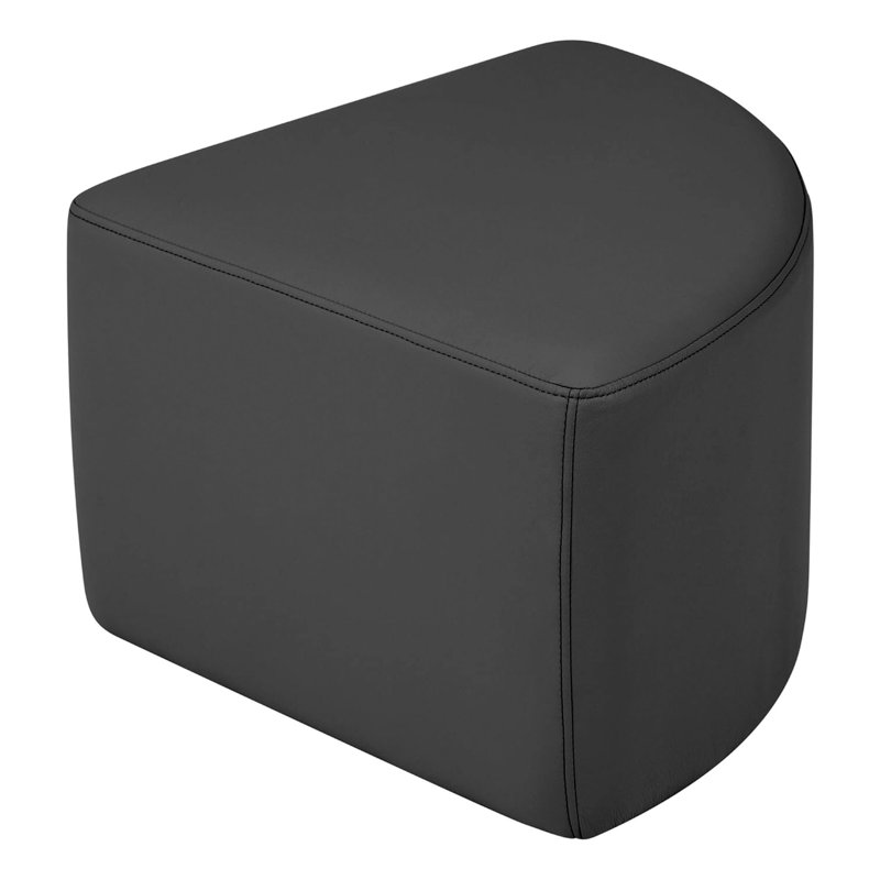 Upholstered Pie Ottoman 12" Height, Black