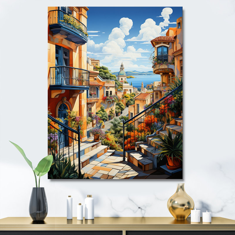 Ville de Barcelone Popart I - art mural de Barcelone, H 44 po x l 34 po x P 1,5 po, Toile tendue