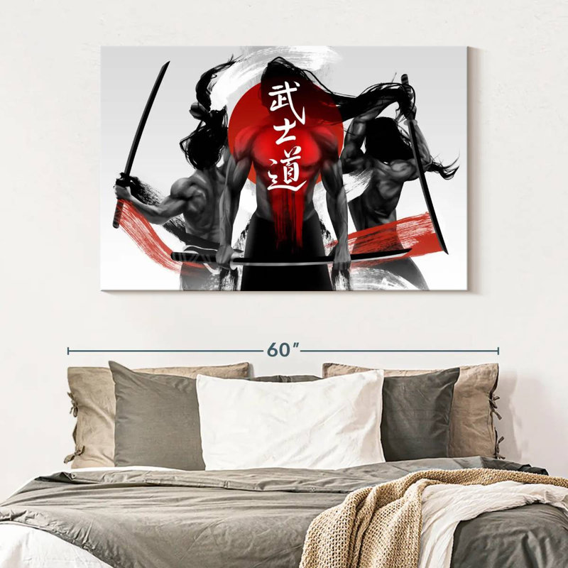 Leisha Three Samurais, 34" H x 51" W