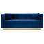 Velours bleu avec une silhouette épurée pour le salon - 2 pièces, canal vertical en velours, maison