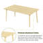 Table de salle à manger rectangulaire en aluminium pour 6 personnes avec trou pour parasol-114222601