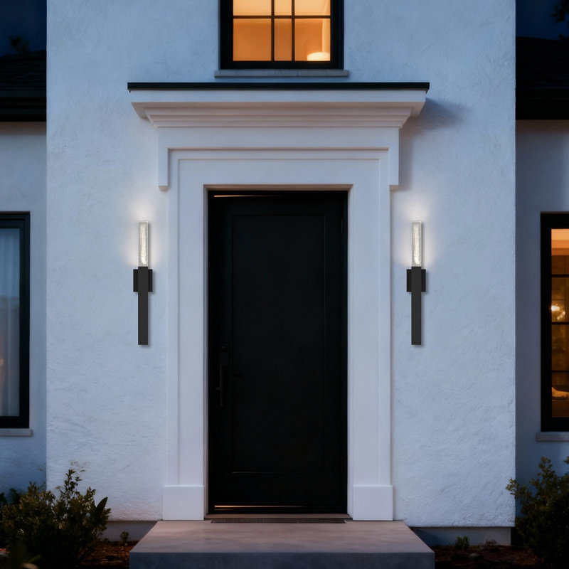 Wigfall III LED Wall Sconce with Tall Wispy Crystal Column, Modern Torch Design, 3-CCT, Dimmable, Wet Rated, ADA