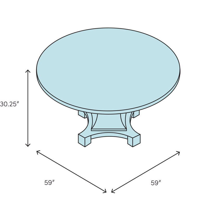 Marjoe Teak Round Metal Base Dining Table