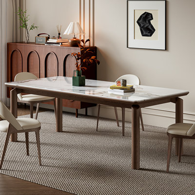 Simplified rock slab table and chair combination