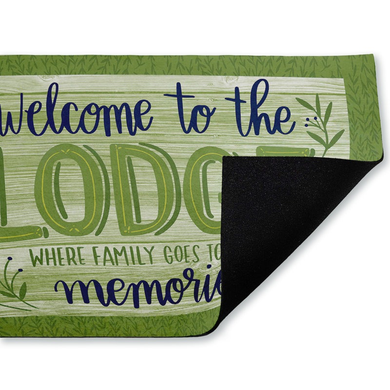 Paillasson Lodge Welcome Family Memories, par Amanda McGee, 18 po x 30 po
