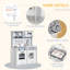 HOMCOM Kids Wooden Toy Kitchen Playset w/Sound & Light Effect for 3-6