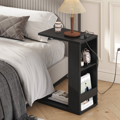 C Table End Table with Charging Station and Storage