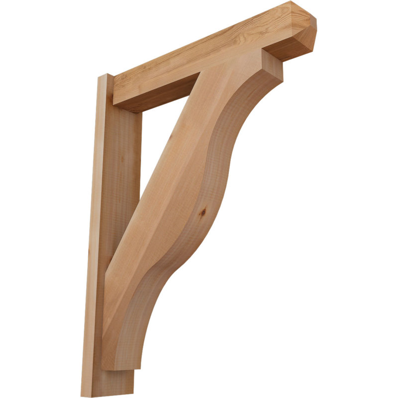 Persienne en bois rustique Funston Craftsman, P 26 po x H 34 po, Cèdre rouge de l'Ouest l 5 1/2 po (lisse)