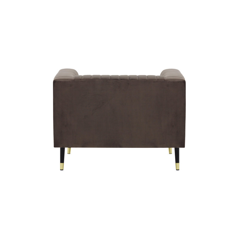 Clevenger Velvet Armchair, Brown