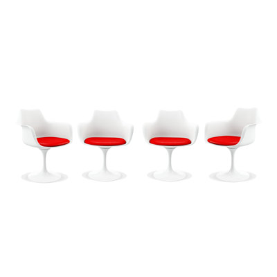 Modholic Tulip Swivel Armchair, Red