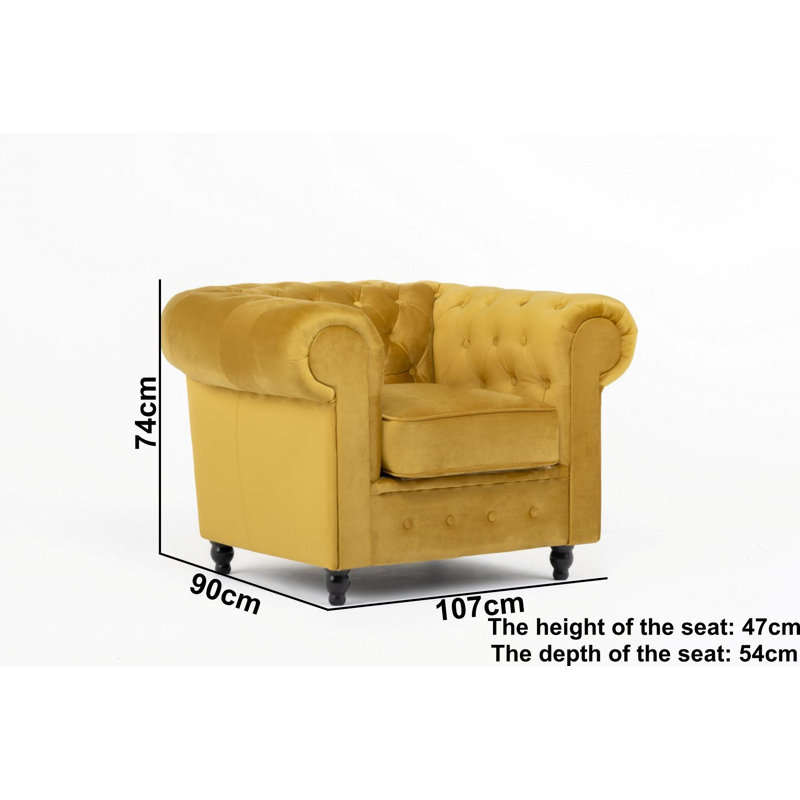 Frances Chesterfield Armchair, Mustard