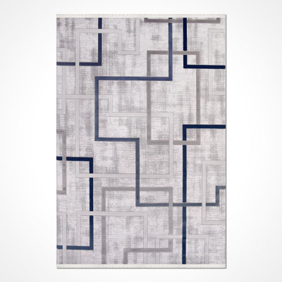 Modern/Abstract Beige Machine Washable Non-Slip Area Rug